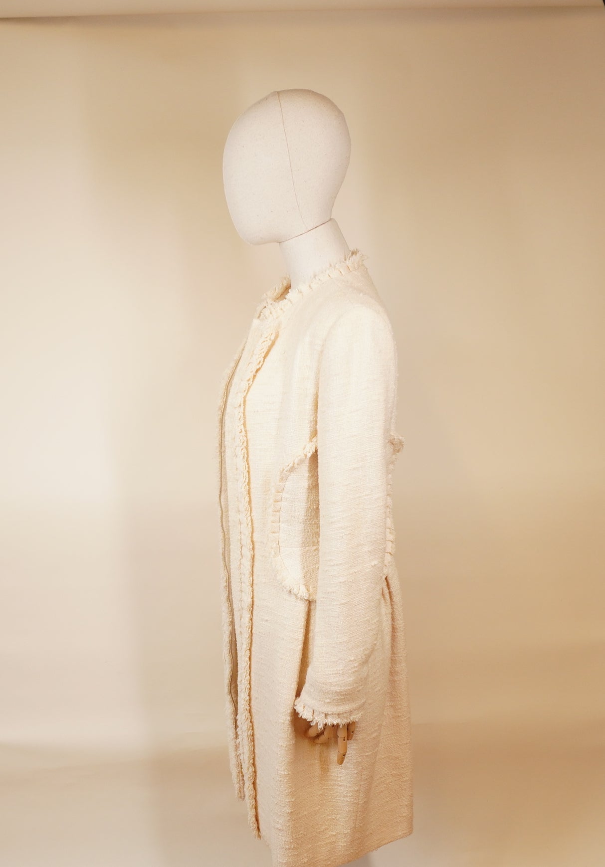 PRE-OWNED Coat Cream Women's  size 40