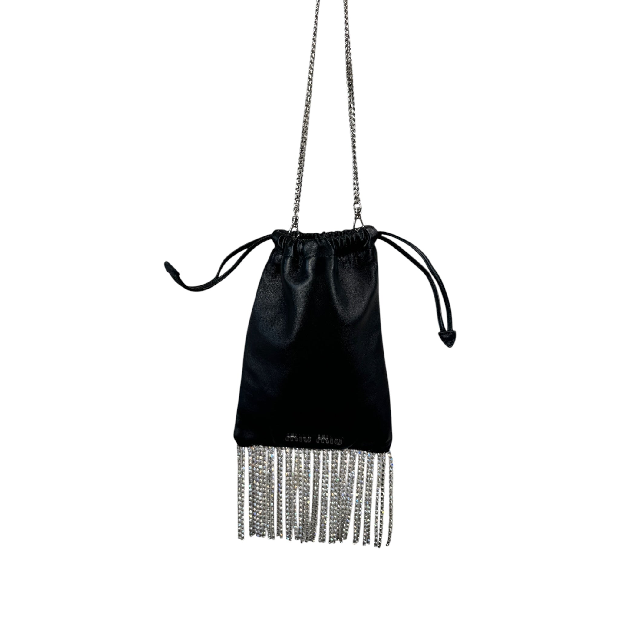 PRE-OWNED Starlight Drawstring Crystal Fringe Pouch Bag