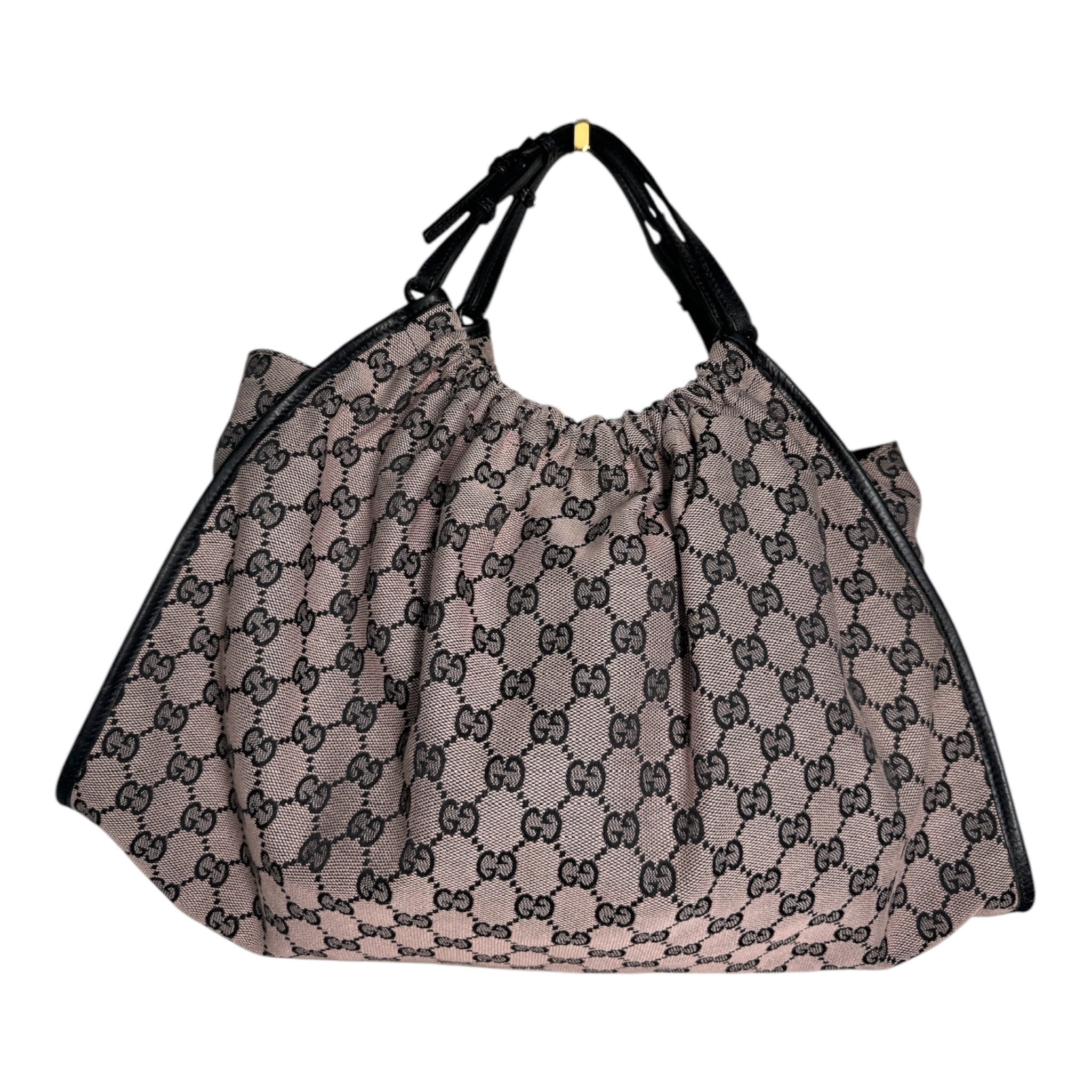 Bolso de mano GG de lona beige y negro de segunda mano