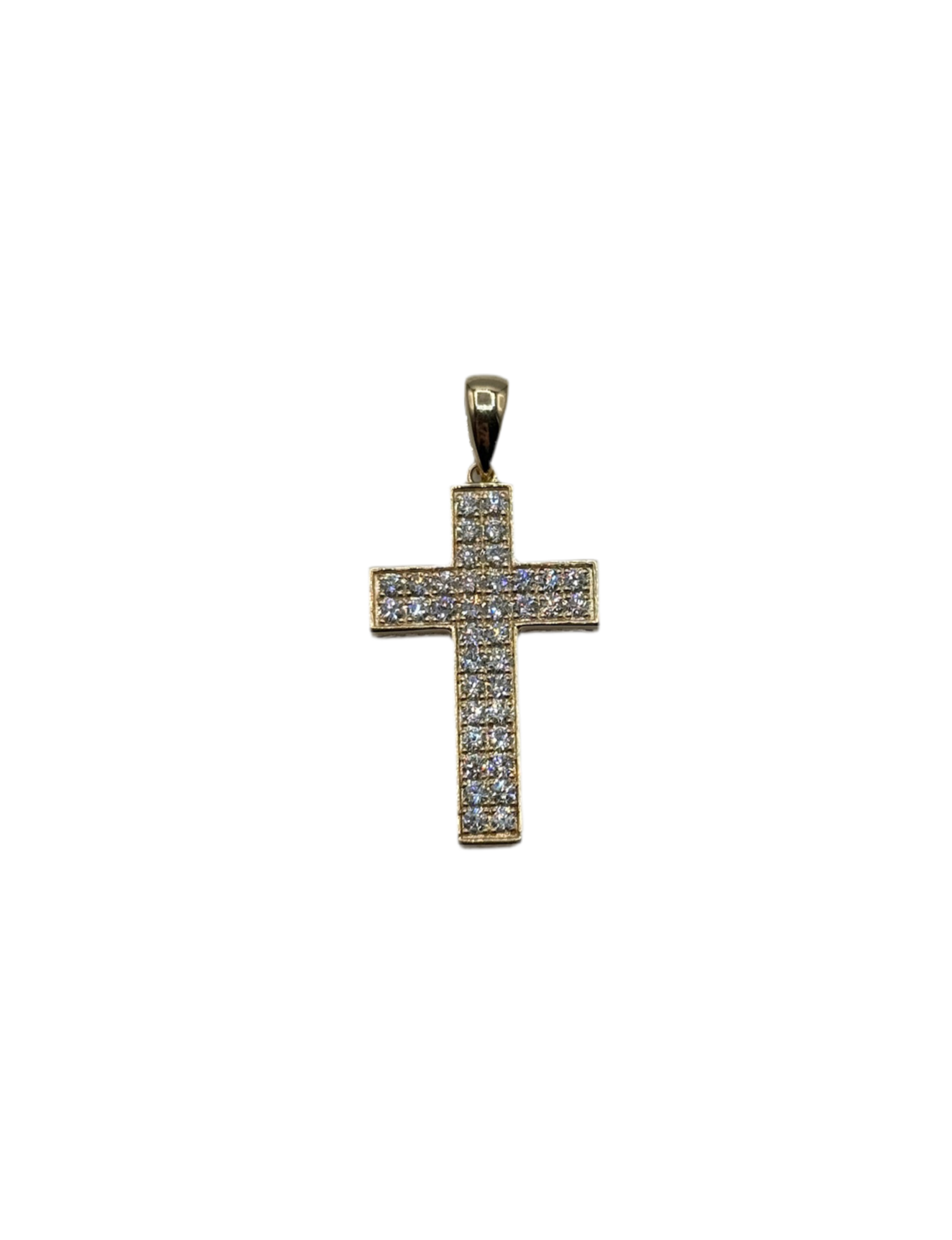 Cross Pendant 14k Yellow Gold with 1.5 ct Diamonds