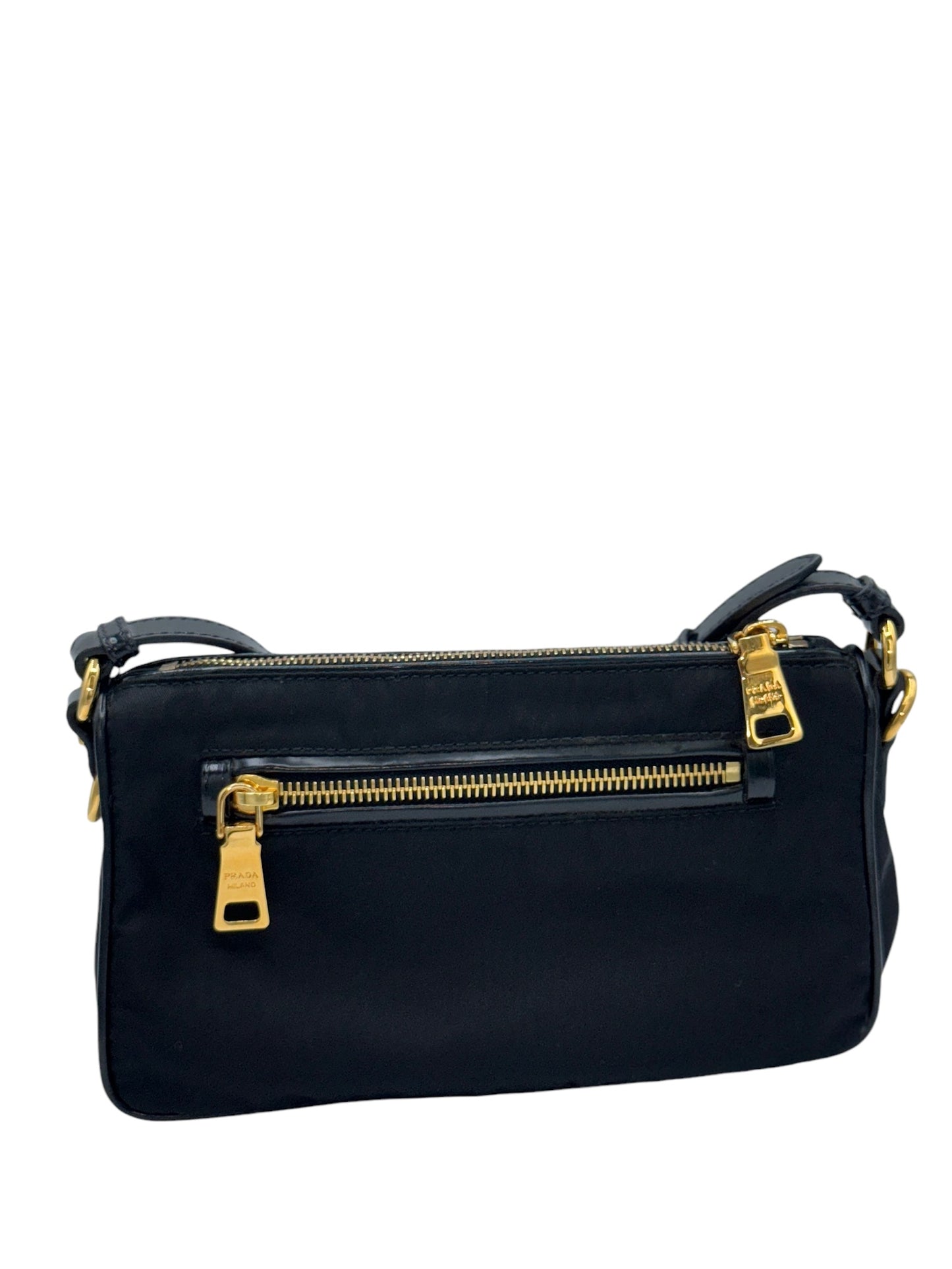 Bolso de hombro de nailon Tessuto negro USADO