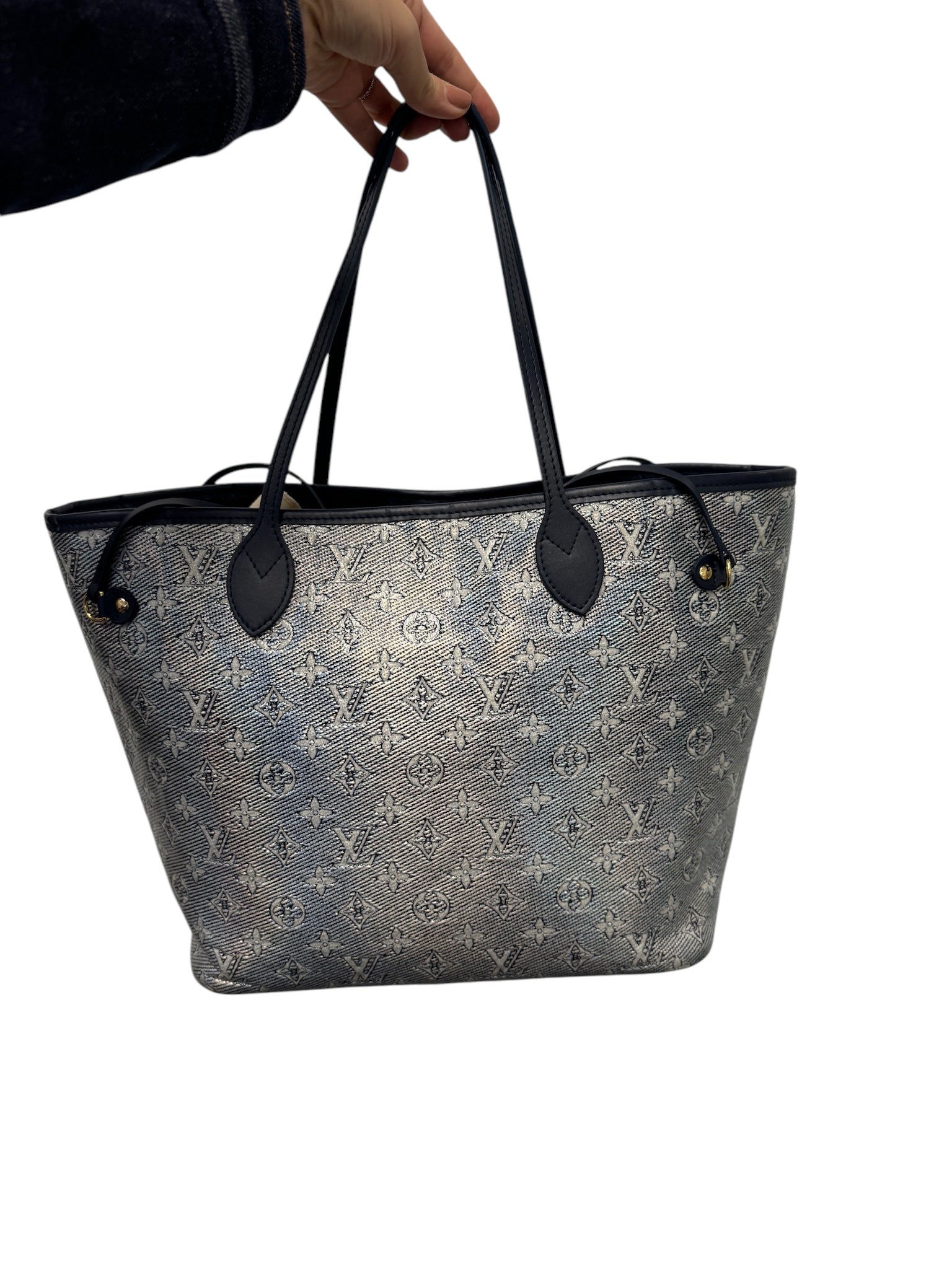 PRE-OWNED LV Blue Monogram Jacquard Neverfull MM