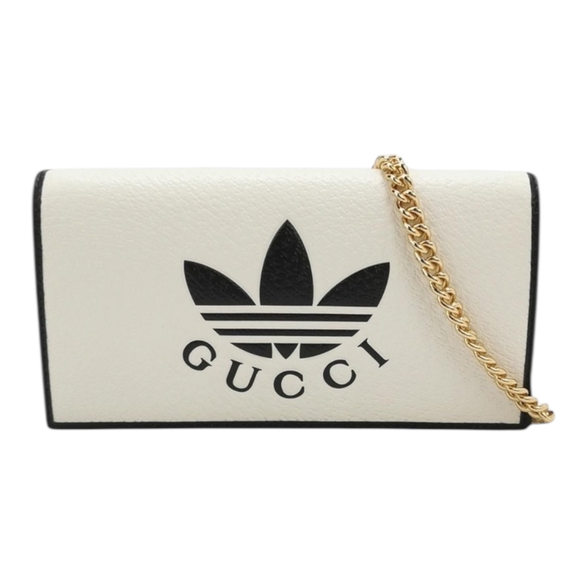 Cartera de cuero blanquecino con cadena USADA