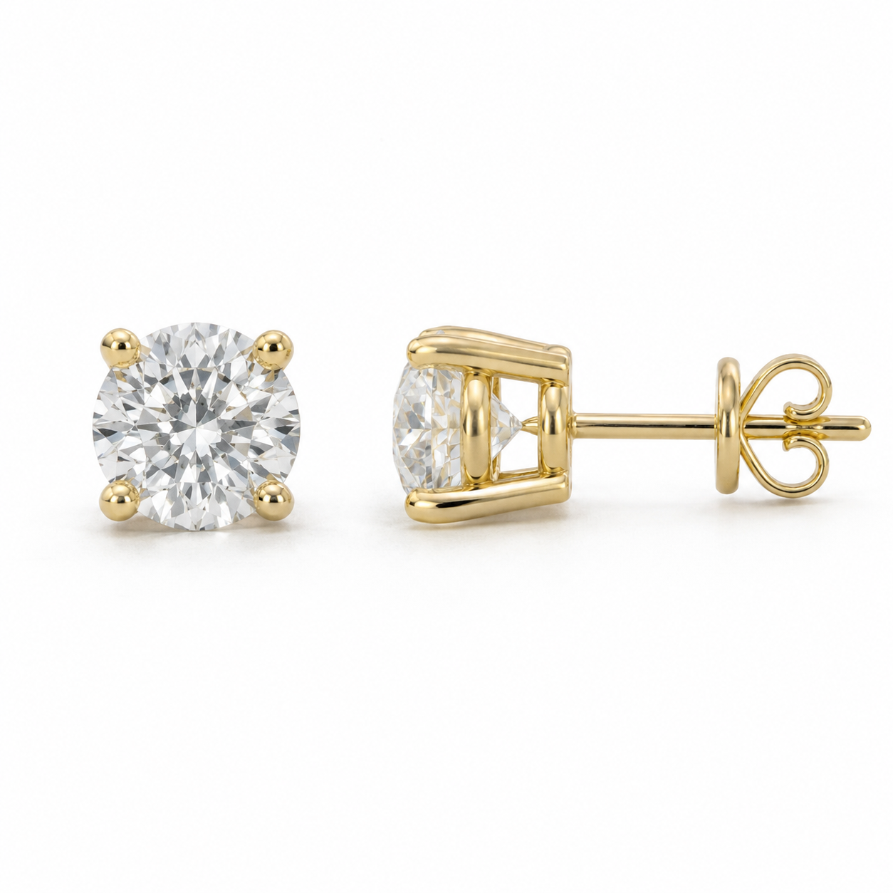 TDC - Lab Diamond 14K Yellow Gold Studs