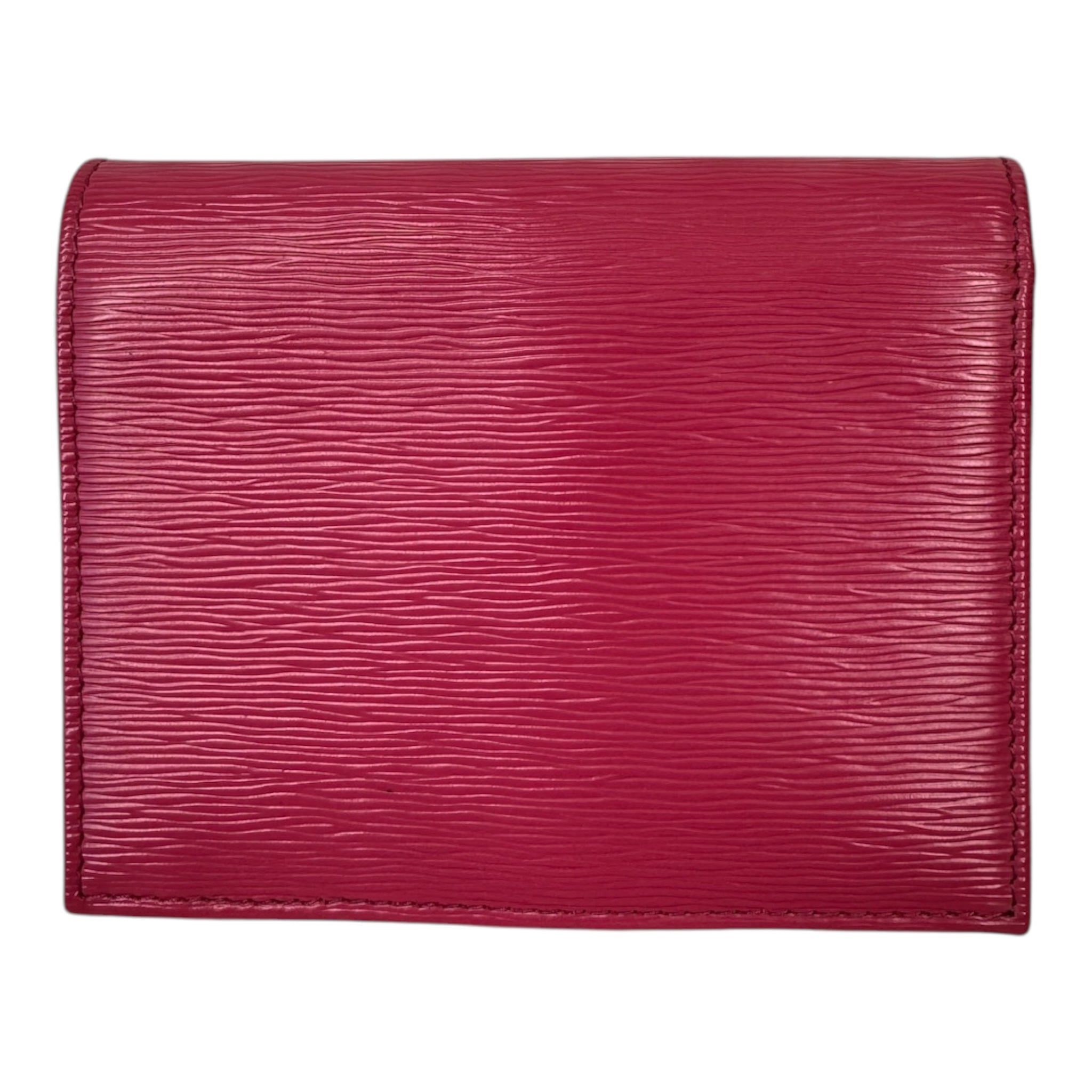 PRE-OWNED Pink Saffiano Leather Bi-Fold Wallet