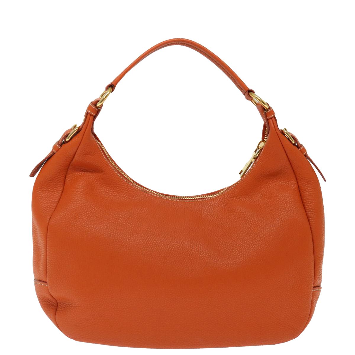 Bolso de hombro de piel Auth naranja de segunda mano