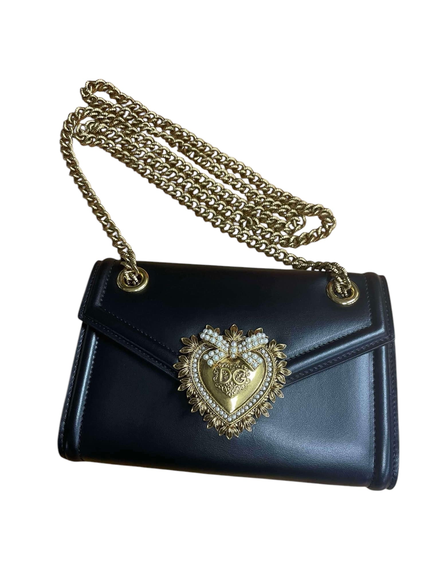 Bolso de hombro Devotion de piel de napa negra USADO