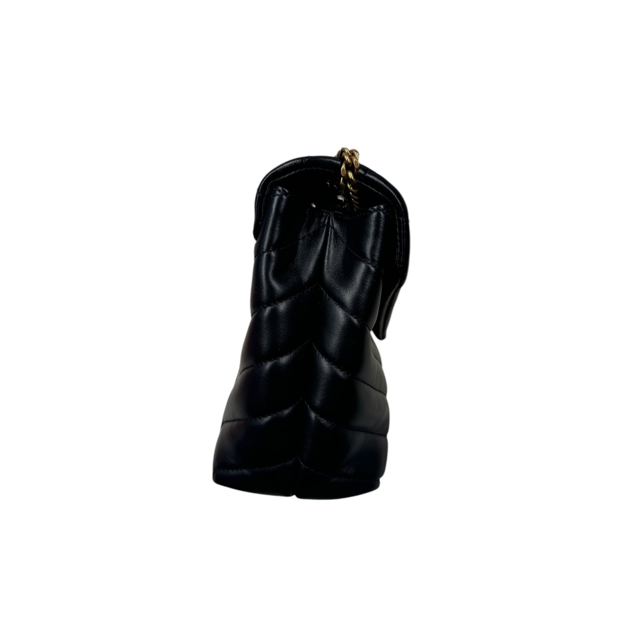 PRE-OWNED YSL LouLou Small Black Calfskin Shoulder Bag