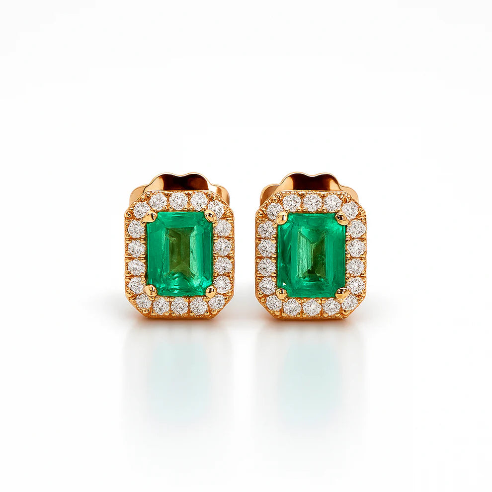 Colombian Emerald Earrings 1CT