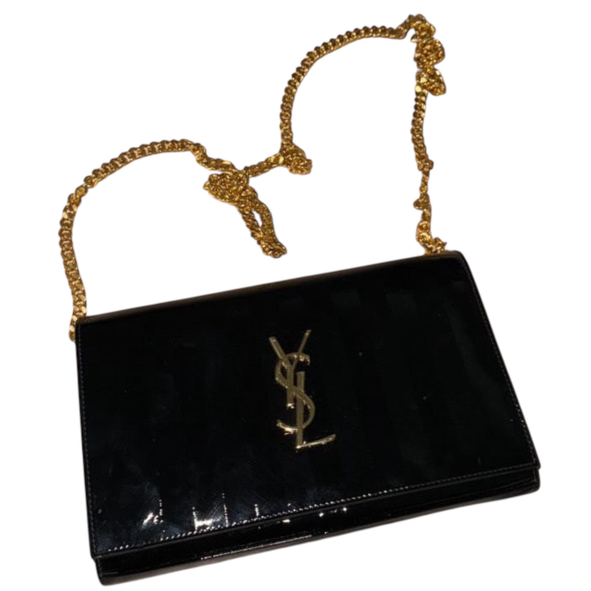 Bolso bandolera de charol negro USADO (Pago Restante)
