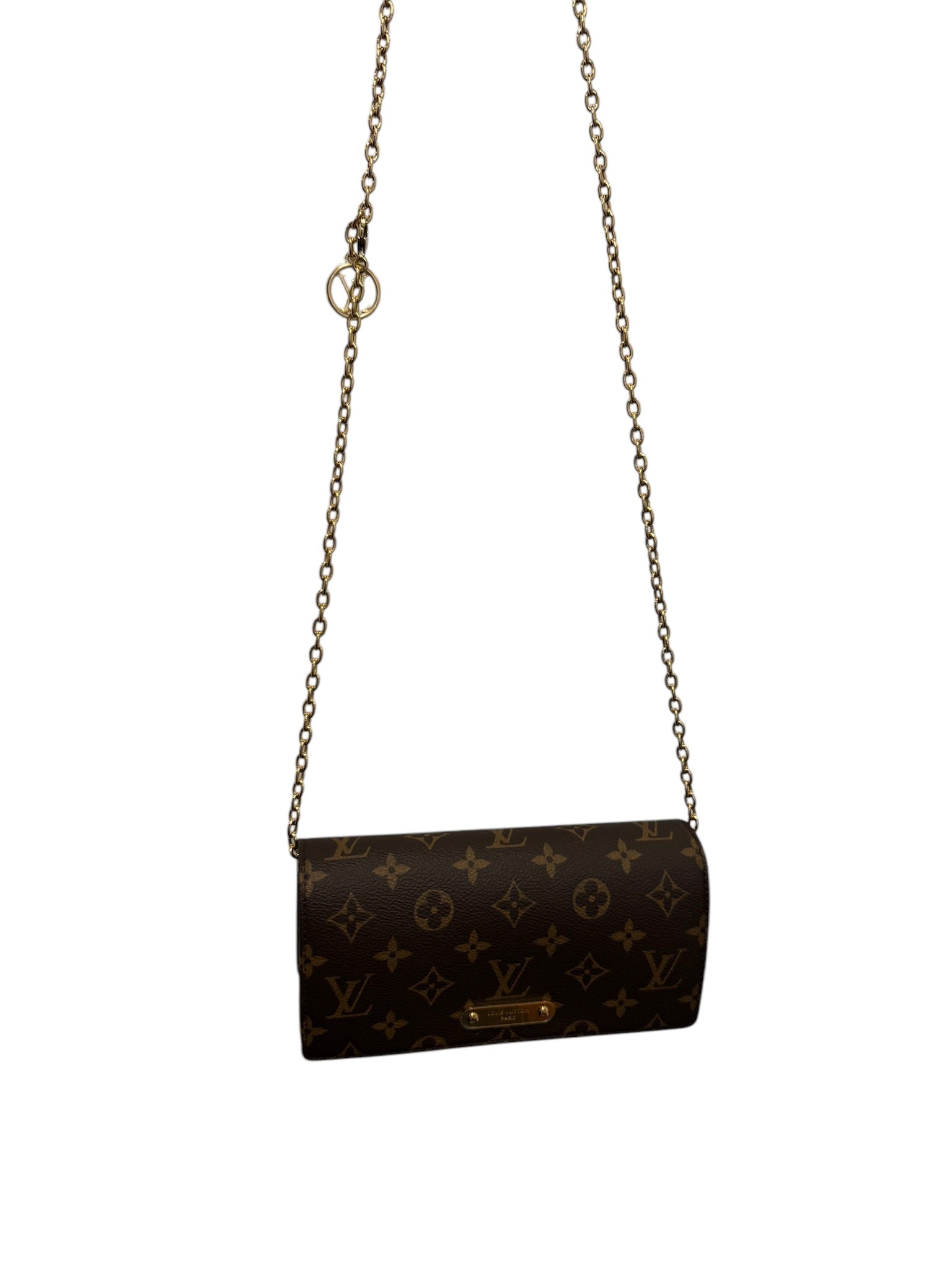 PRE-OWNED LV Monogram Canvas Wallet on Chain Lily