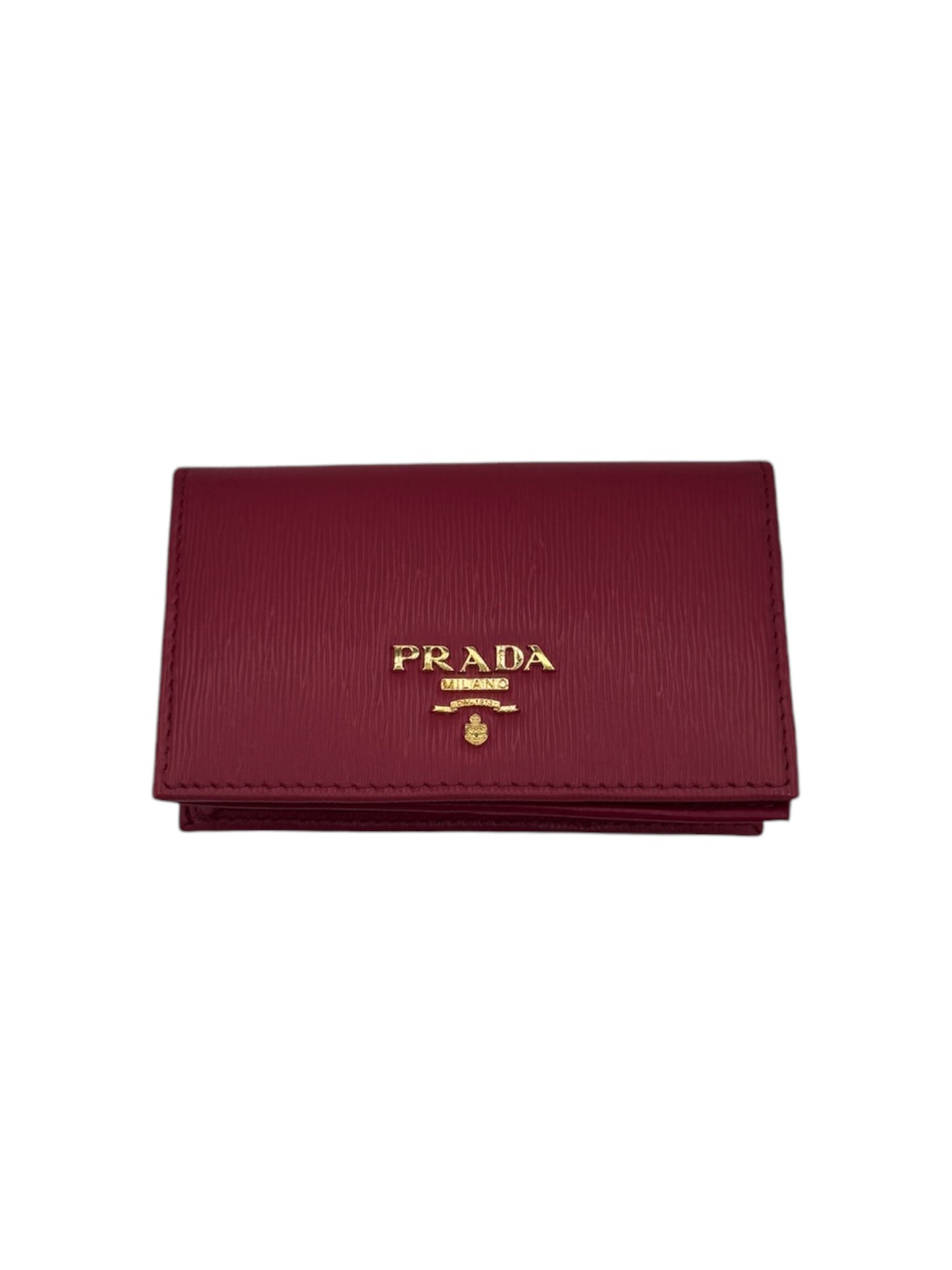 PRE-OWNED PRADA -Business Card Holder Pink Leather