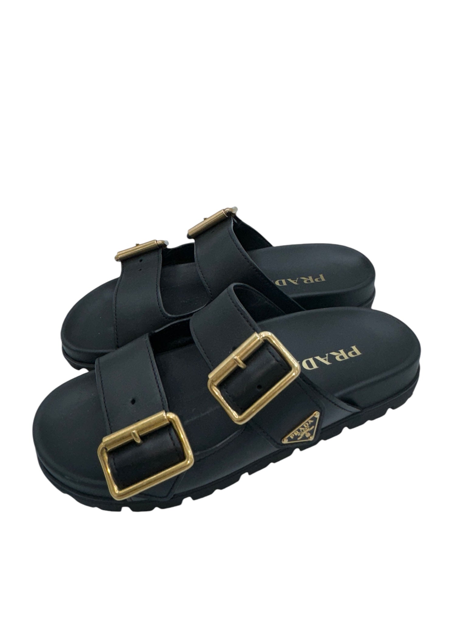 PRE-OWNED Sandals Black Leather Women's