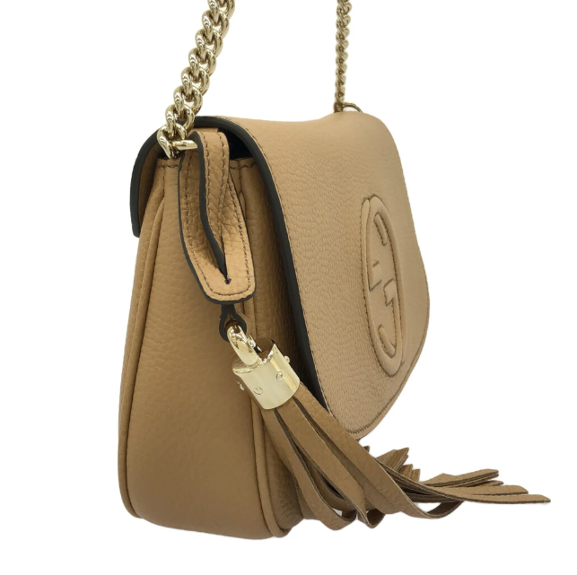 GUCCI - Bolso de hombro Soho de piel beige