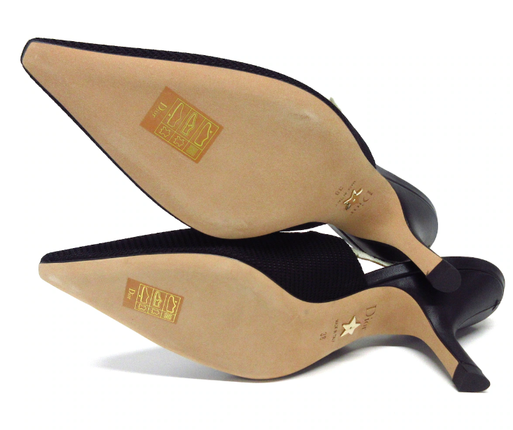 DIOR - Black Cream Chemical Fiber Sandals
