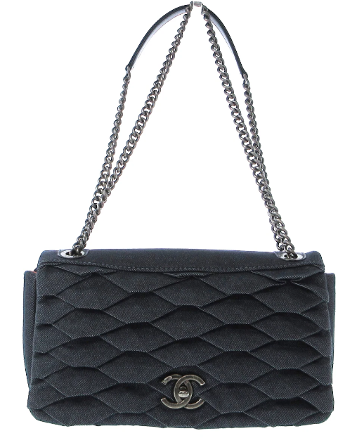 CHANEL - Navy Denim Shoulder Bag