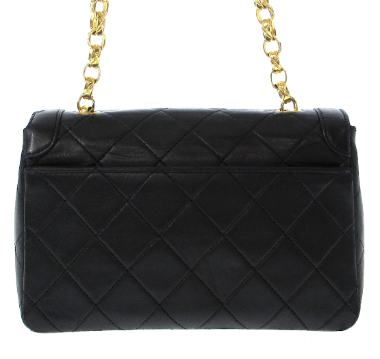 CHANEL - Diana Flap Black Lambskin Matelasse Shoulder Bag