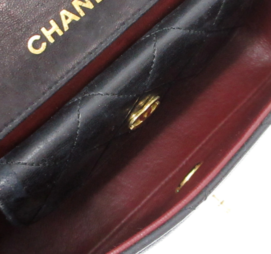 CHANEL - Diana Flap Black Lambskin Matelasse Shoulder Bag