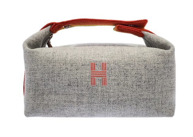 HERMES - Bolso de mano Bride-a-Brac de lana multicolor en color gris y naranja