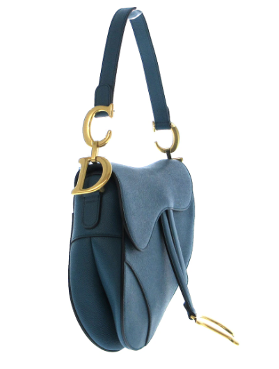 DIOR - Bolso Saddle de piel azul