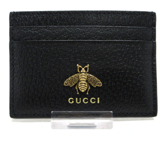 GUCCI - Tarjetero de piel negra ANIMALIER
