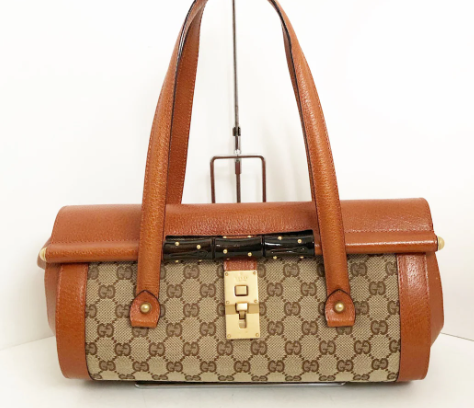 GUCCI - Bolso de mano con GG en tejido de bambú en jacquard