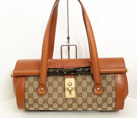 GUCCI - Jacquard Bamboo GG Handbag