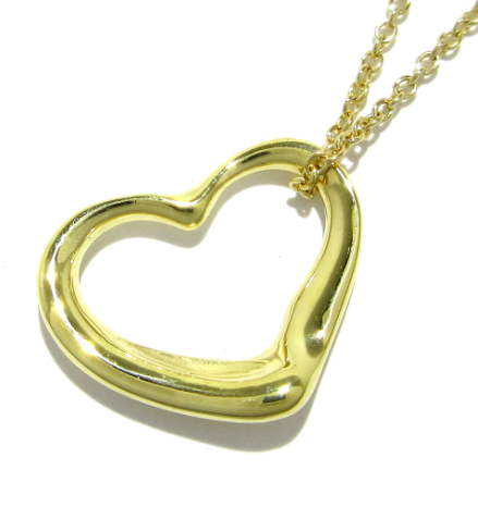 TIFFANY&CO - 18K Yellow Gold Open Heart Necklace