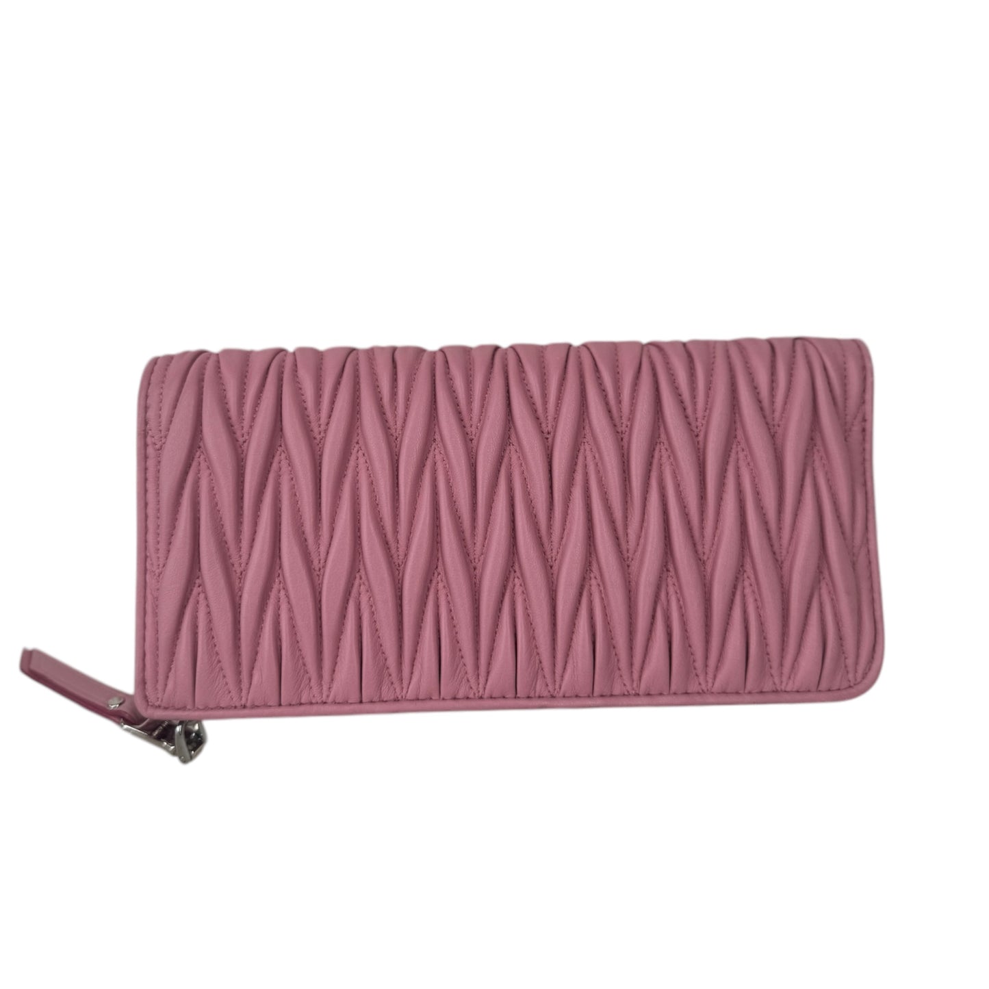 PRE-OWNED Pink Large Matelasse Nappa Leather Wallet