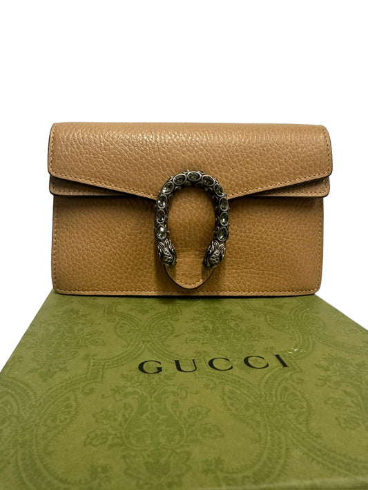 GUCCI - Beige Leather Super Mini Dionysus