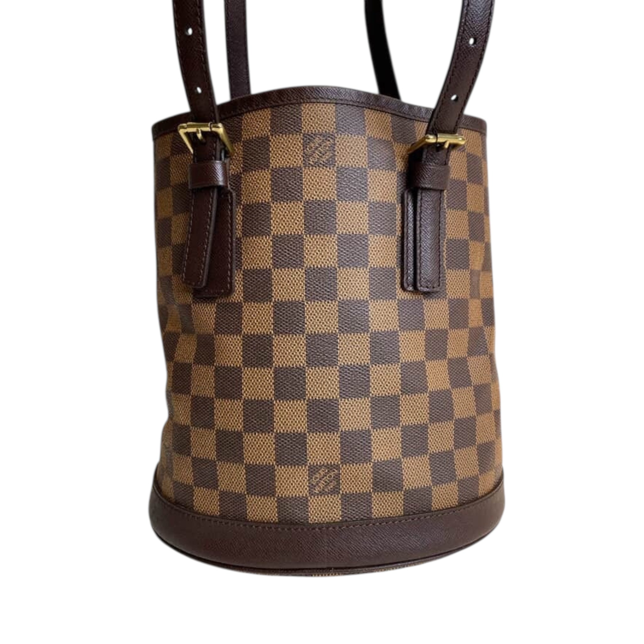 Bolso de hombro tipo cubo de lona LV Damier Ebene de segunda mano
