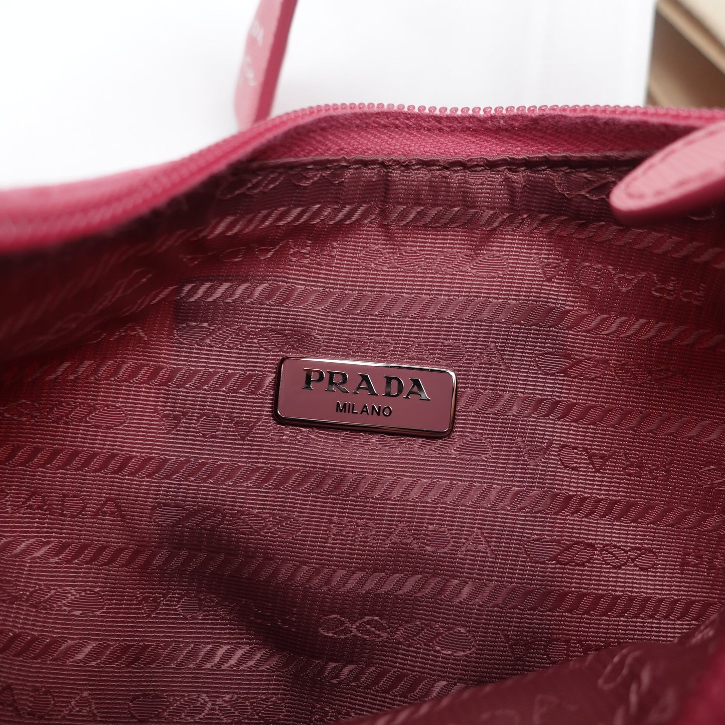 PRE-OWNED Tessuto Nylon Saffiano Mini Re-Edition 2000 Bag