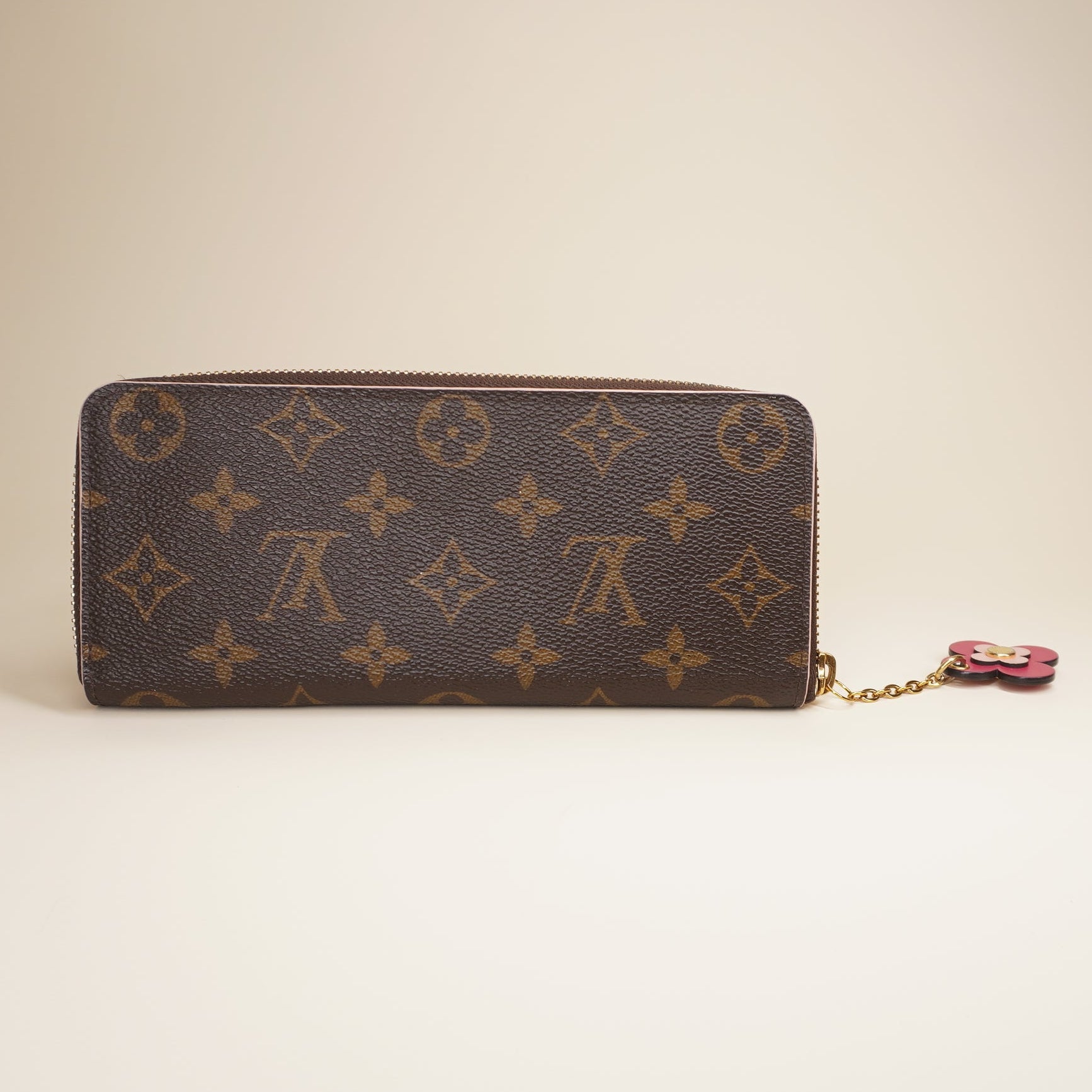 PRE-OWNED LV Monogram Canvas Clemence Wallet