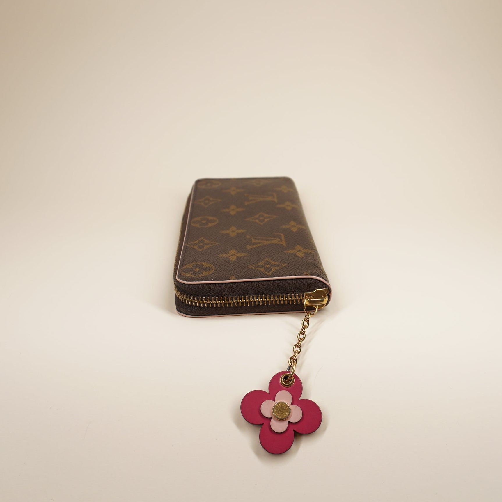 PRE-OWNED LV Monogram Canvas Clemence Wallet