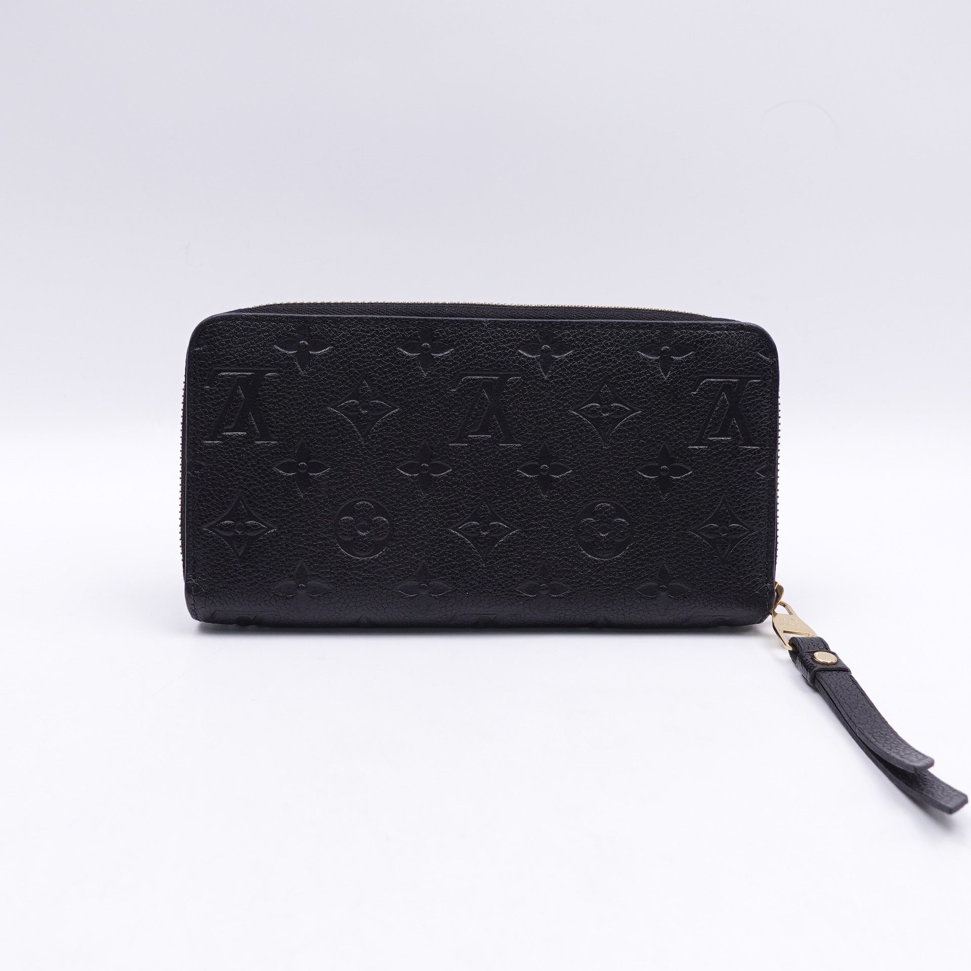 Cartera larga con cremallera LV Black Monogram Empreinte de segunda mano