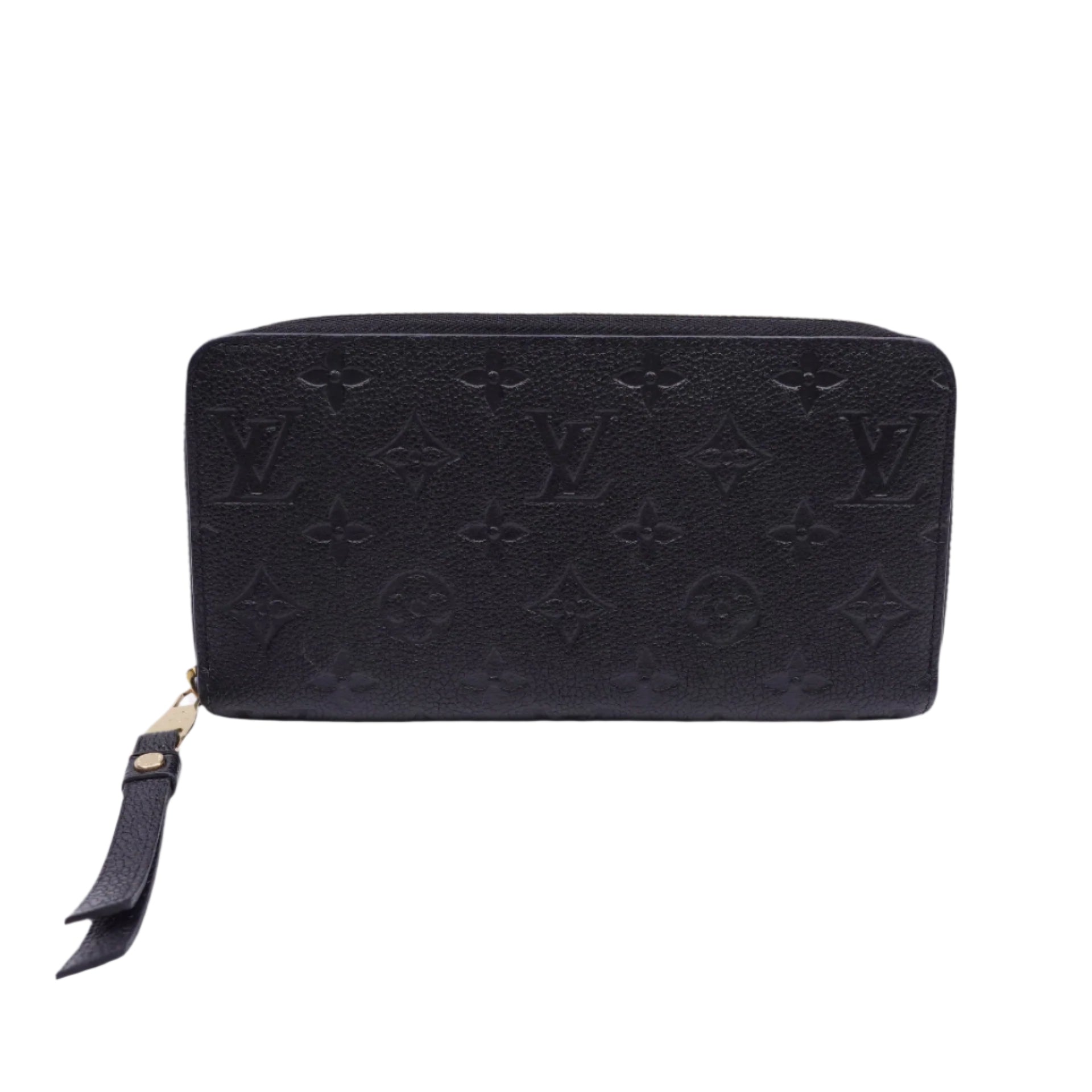 Cartera larga con cremallera LV Black Monogram Empreinte de segunda mano
