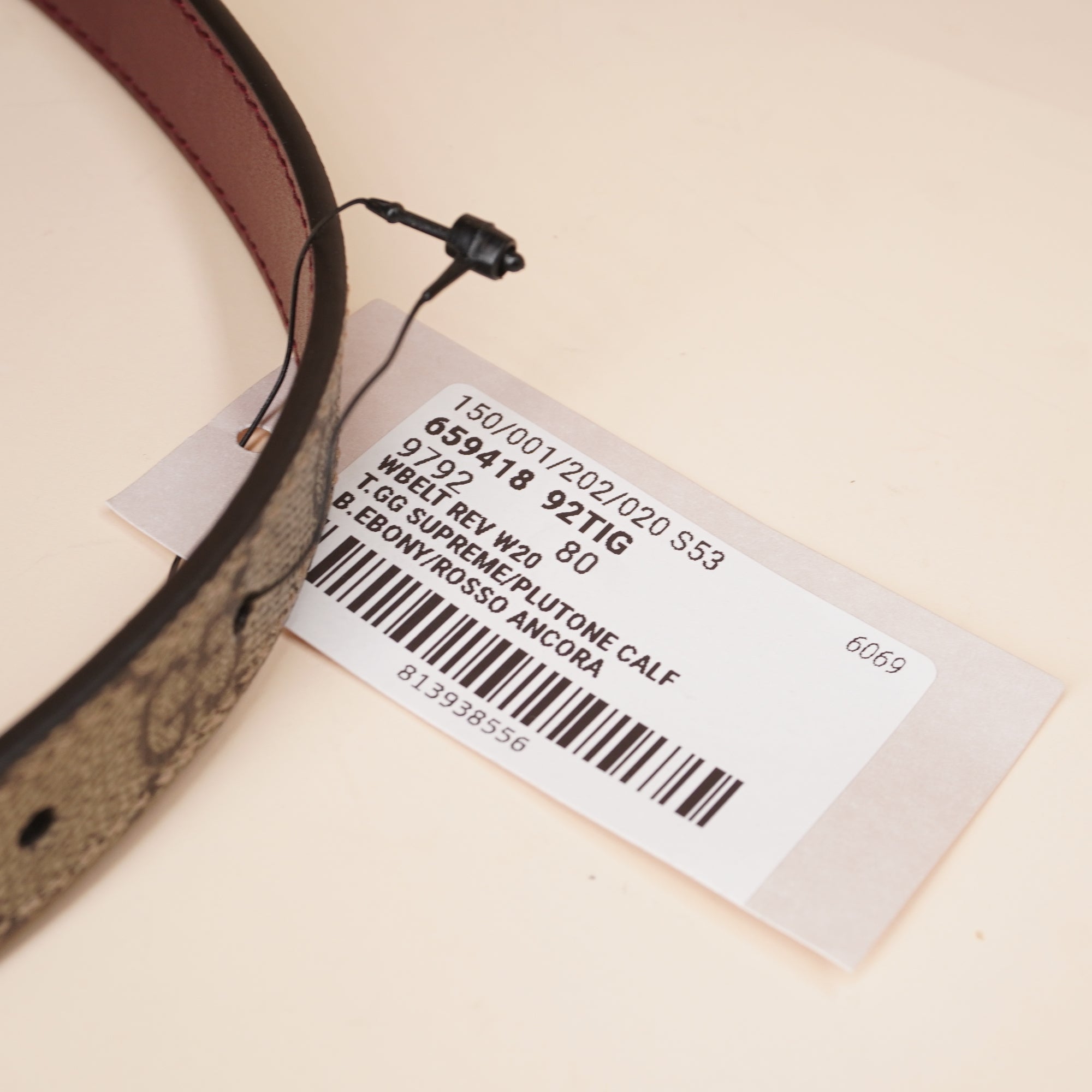 PRE-OWNED GG Signature Double G-Buckle Reversible Leather Belt