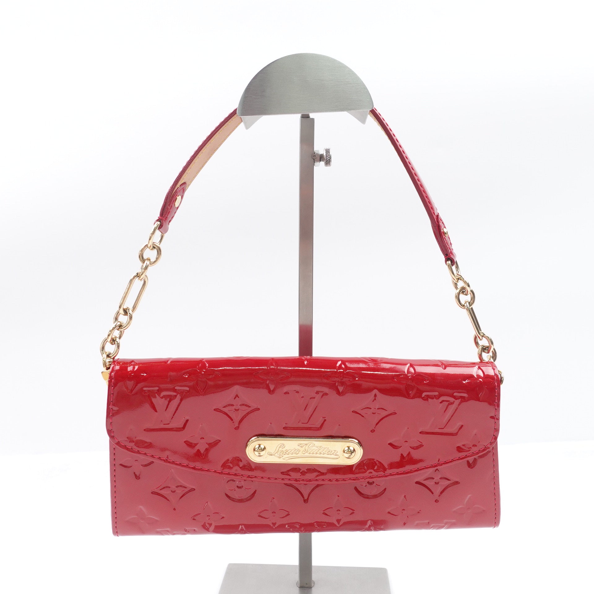 PRE-OWNED LV Red Vernis Sunset Boulevard Shoulder Bag