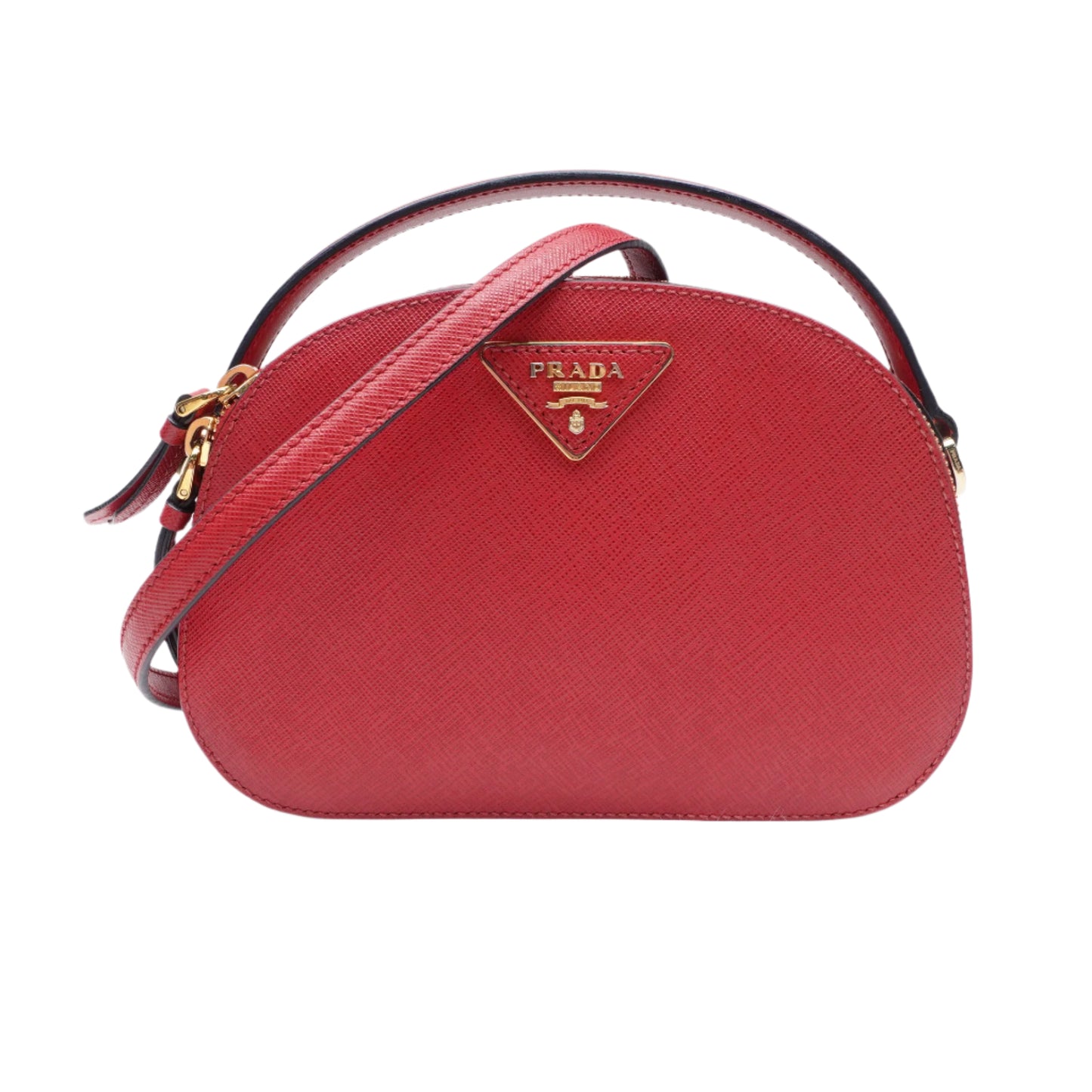 PRE-OWNED Red Saffiano Lux Odette Crossbody Fuoco Bag