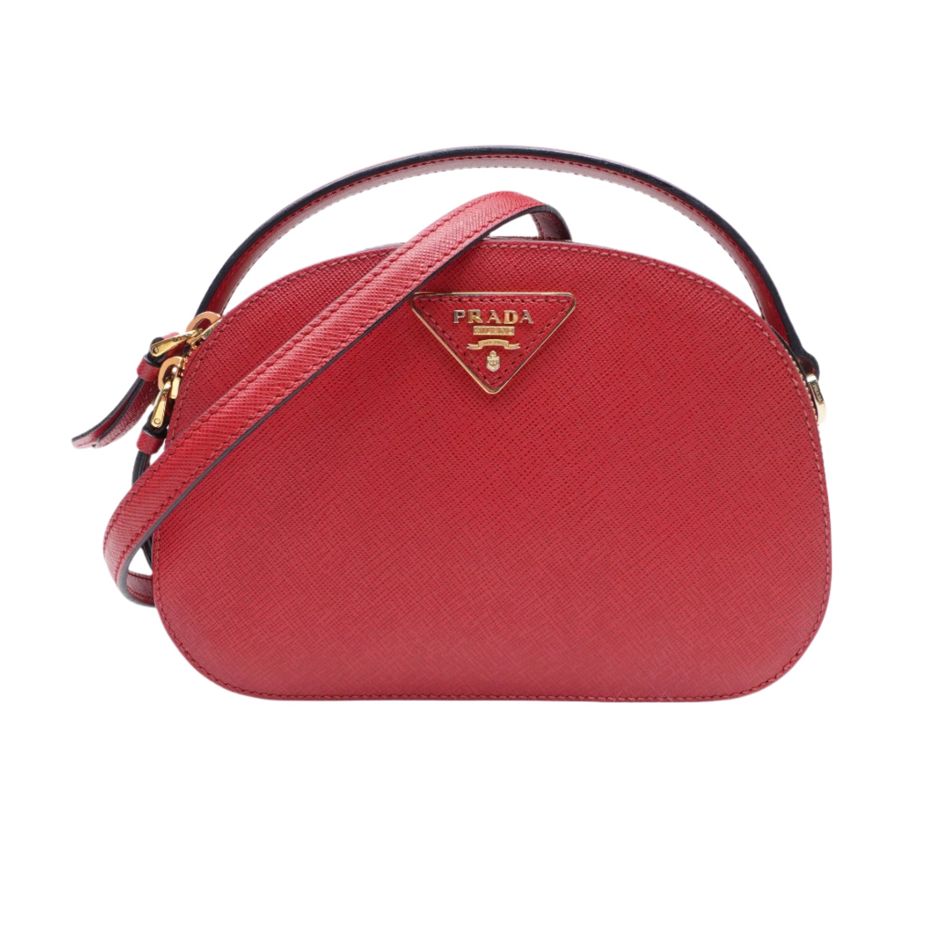 PRE-OWNED Red Saffiano Lux Odette Crossbody Fuoco Bag