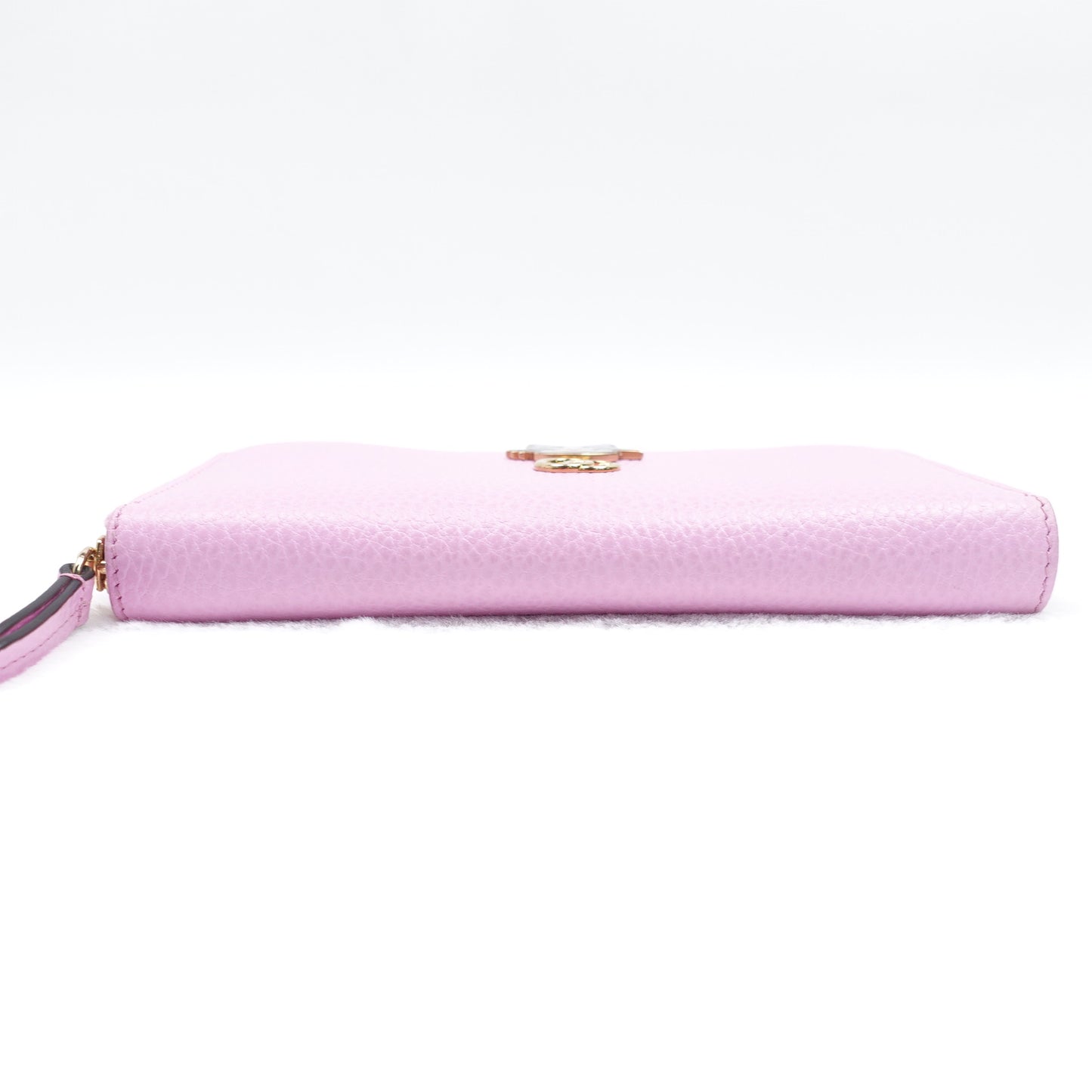 PRE-OWNED Dollar Calfskin GG Marmont Bosco Zip Around Wallet Malva