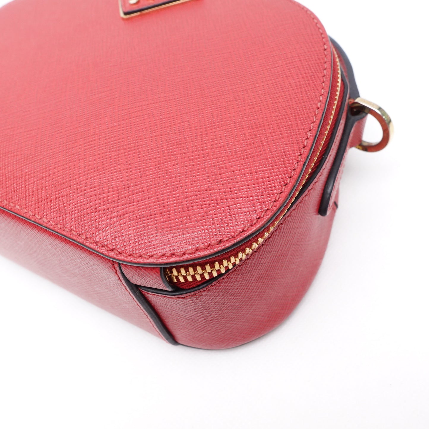 PRE-OWNED Red Saffiano Lux Odette Crossbody Fuoco Bag