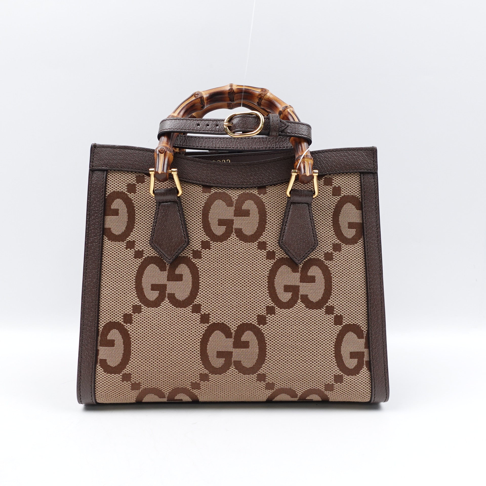Bolso de hombro Diana pequeño color camel con monograma GG, tamaño jumbo, texturizado, de piel de becerro, de segunda mano