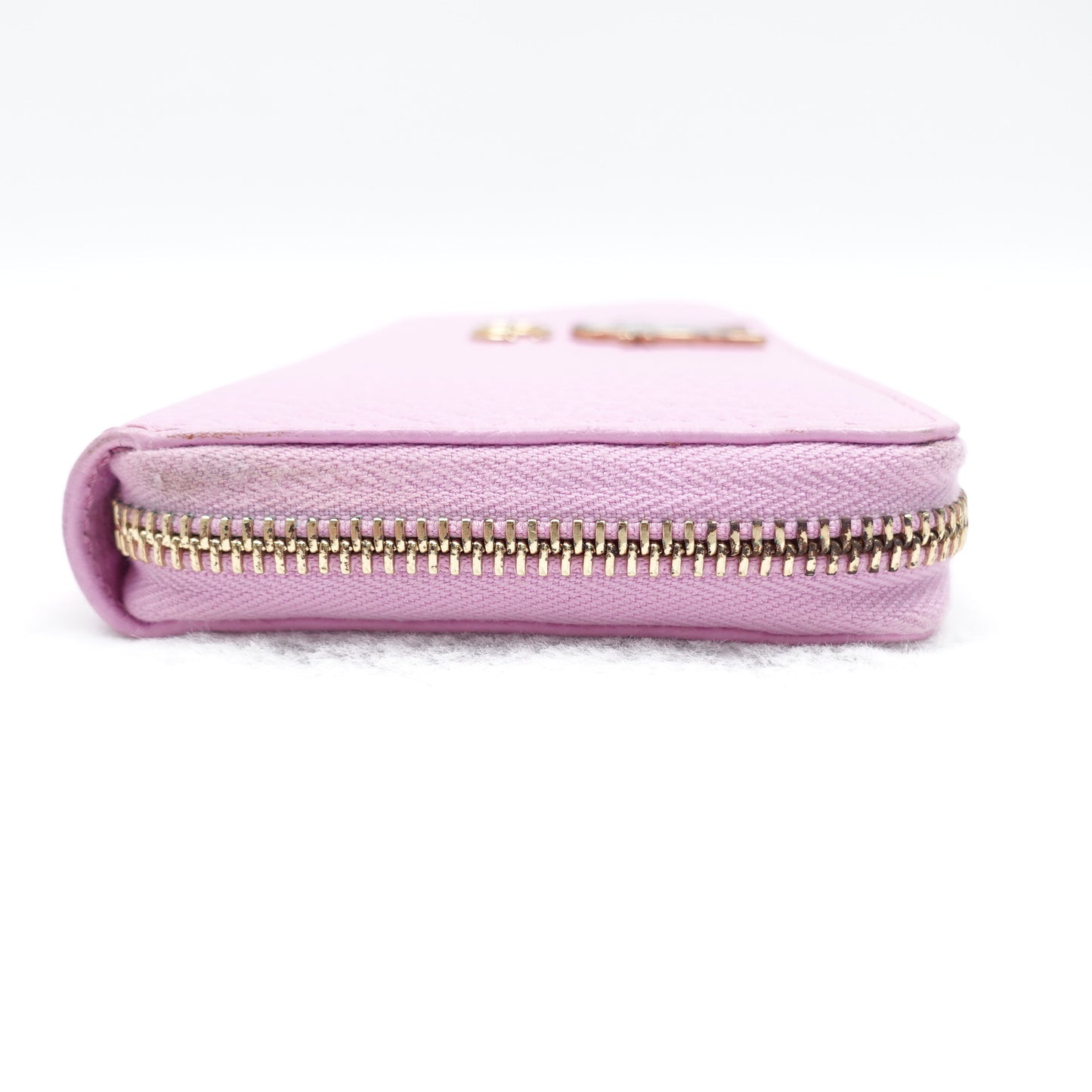 PRE-OWNED Dollar Calfskin GG Marmont Bosco Zip Around Wallet Malva