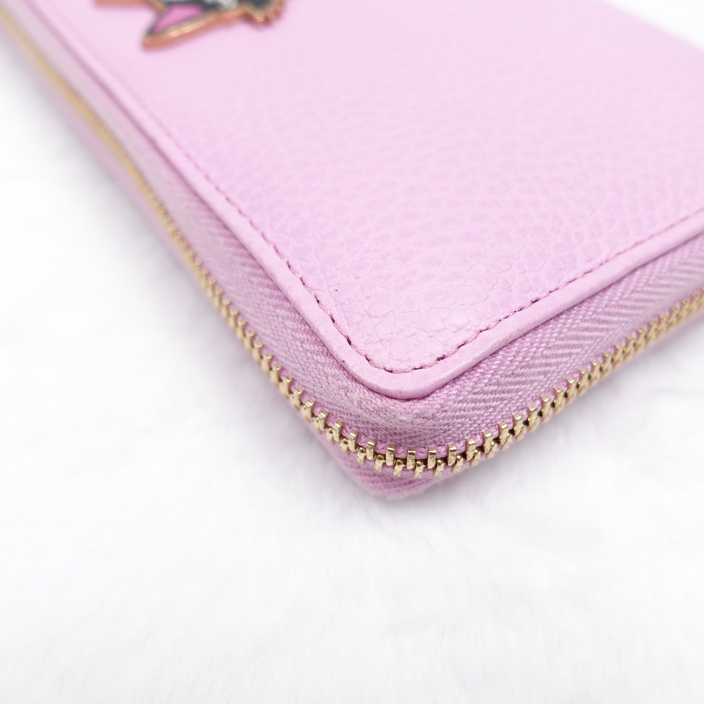 PRE-OWNED Dollar Calfskin GG Marmont Bosco Zip Around Wallet Malva