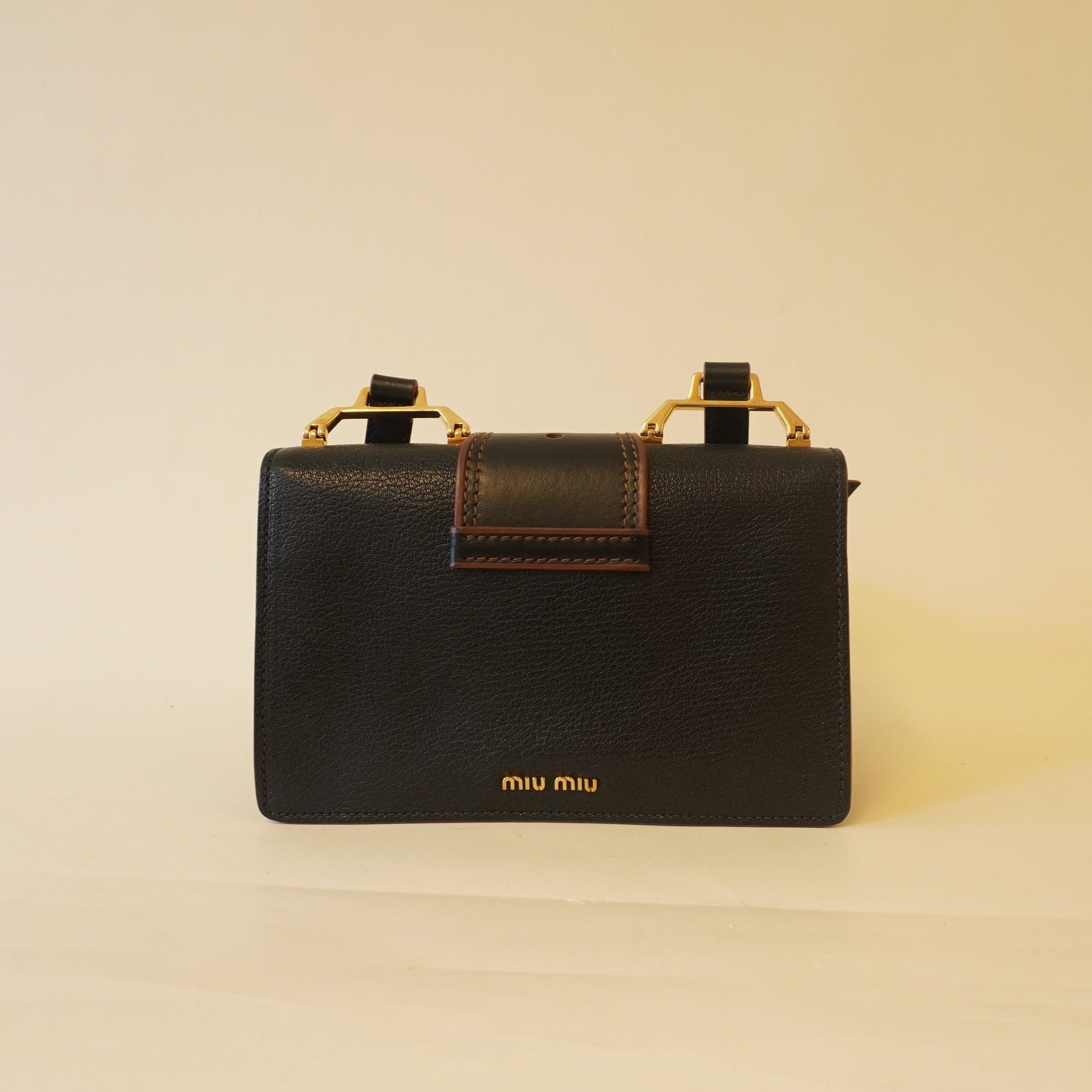 PRE-OWNED Black Goatskin Madras Soft Calf Crystal Embellished Shoulder Bag