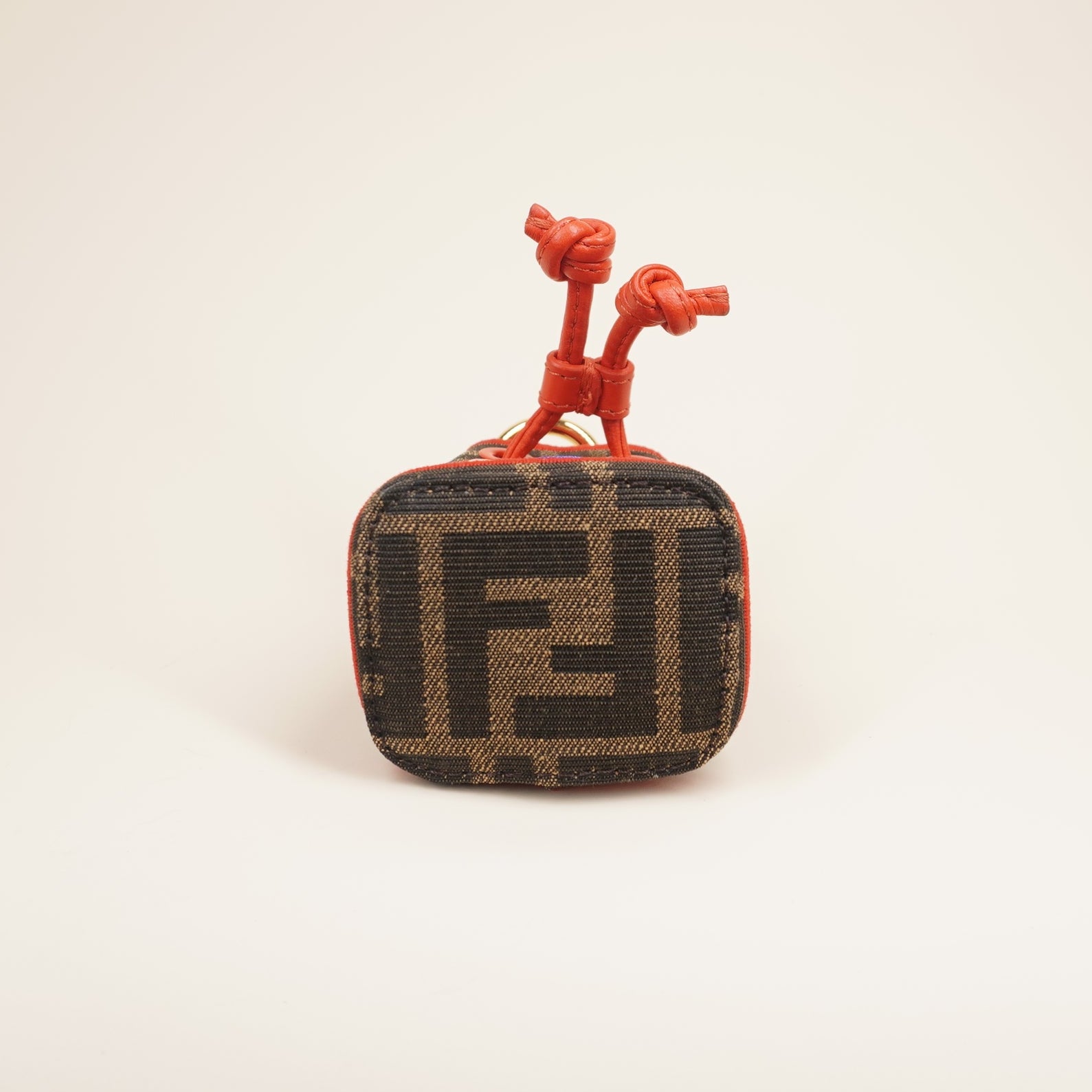 PRE-OWNED FF Zucca Pattern Montresor Key Holder Charm Keychain