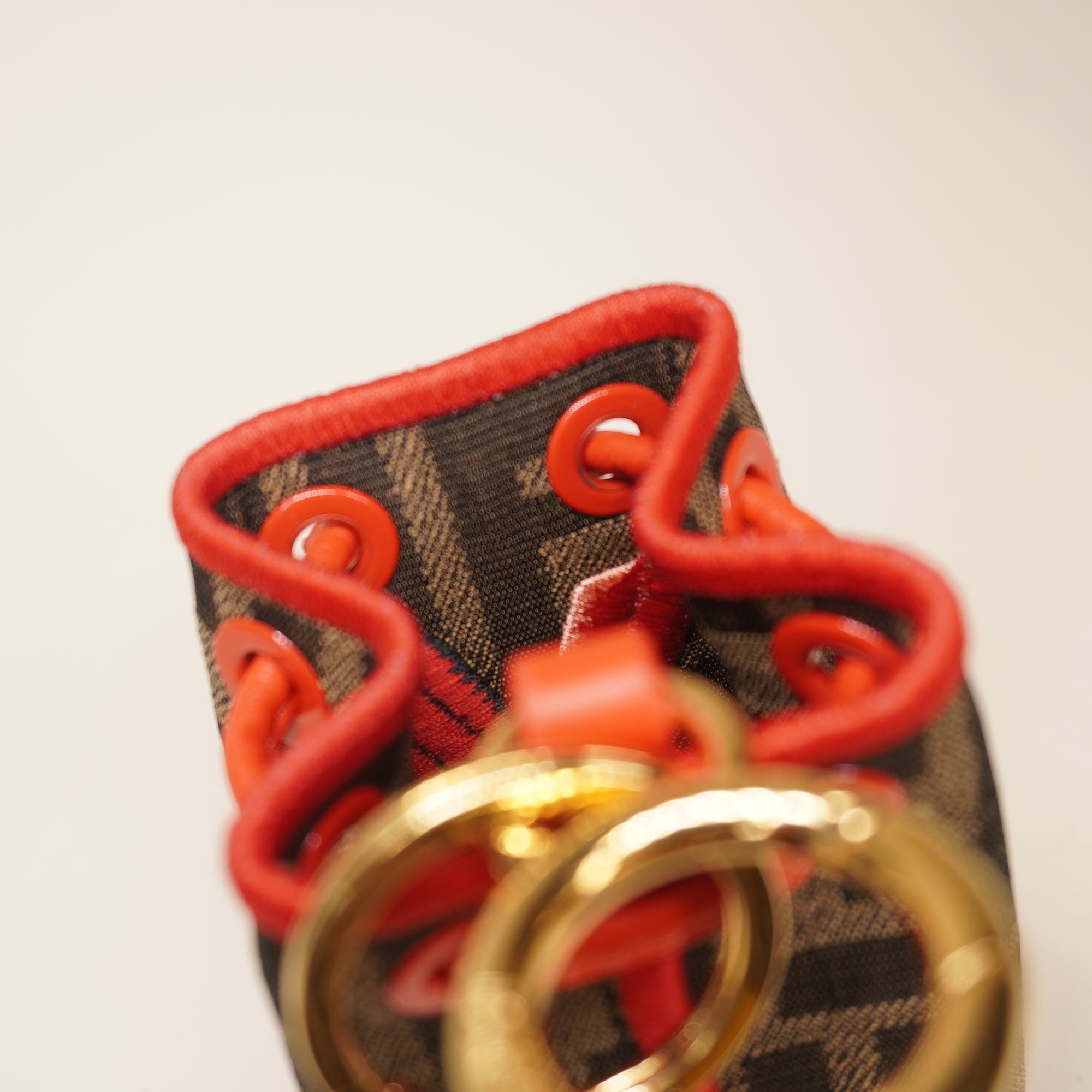 PRE-OWNED FF Zucca Pattern Montresor Key Holder Charm Keychain