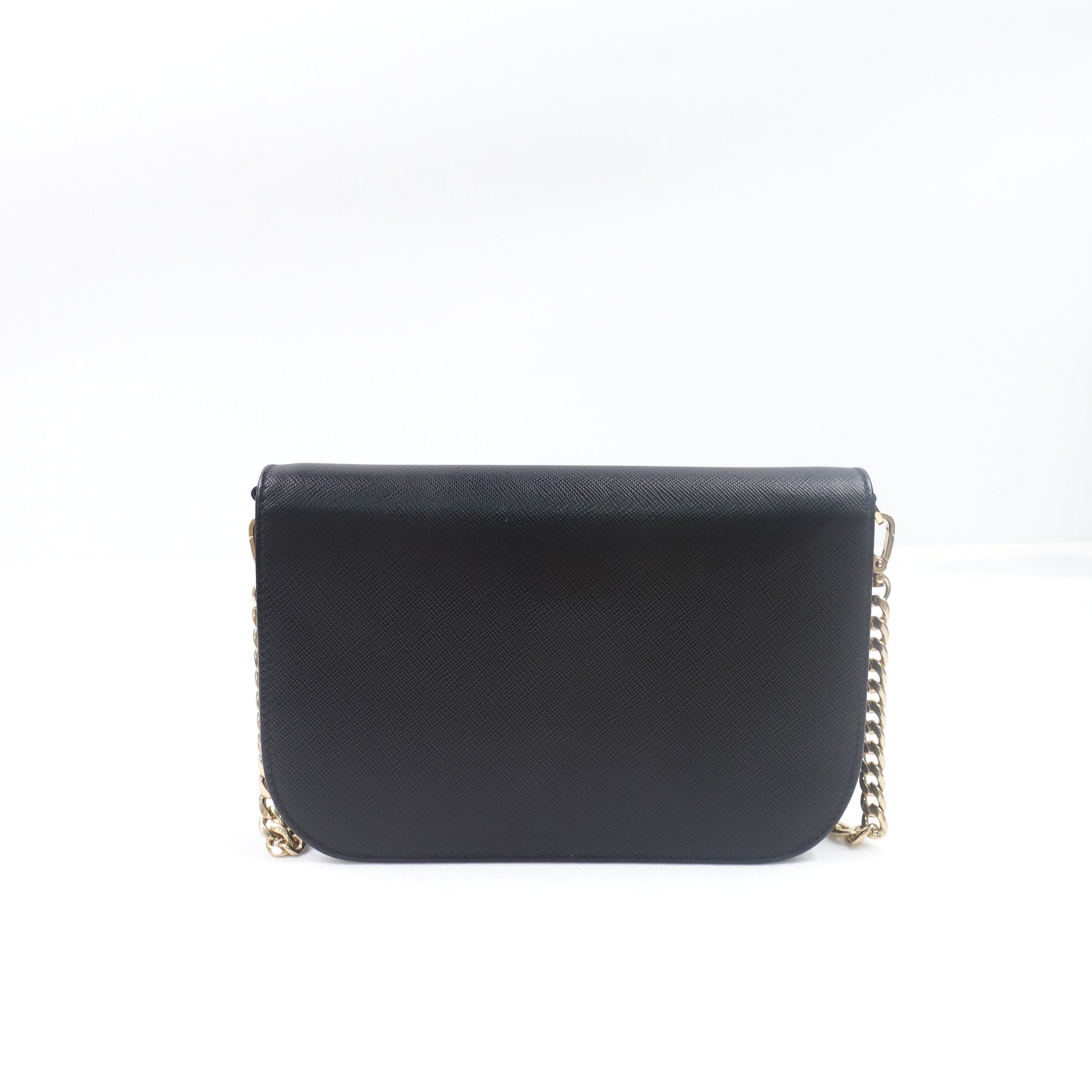 PRE-OWNED Black Saffiano Leather Crossbody Bag