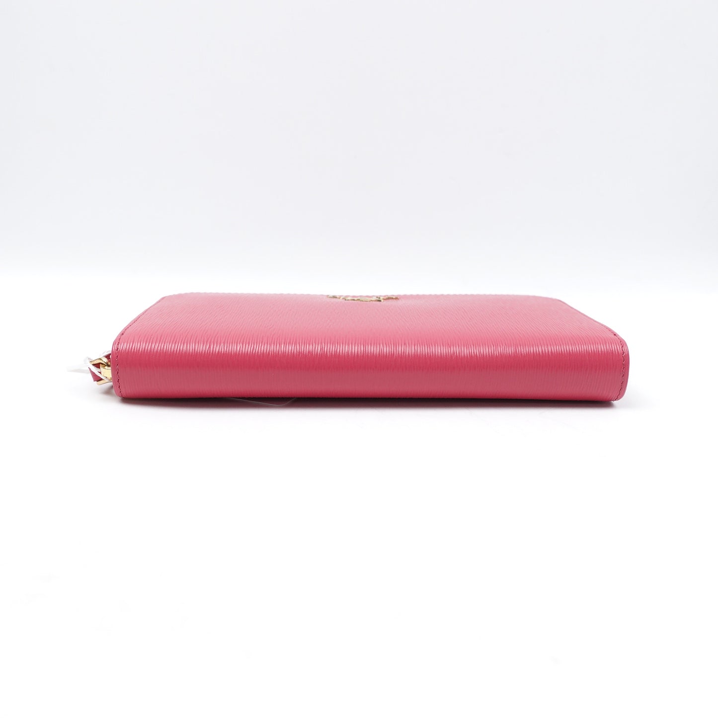 PRE-OWNED Hot Pink Saffiano Leather Zip Around Long Wallet